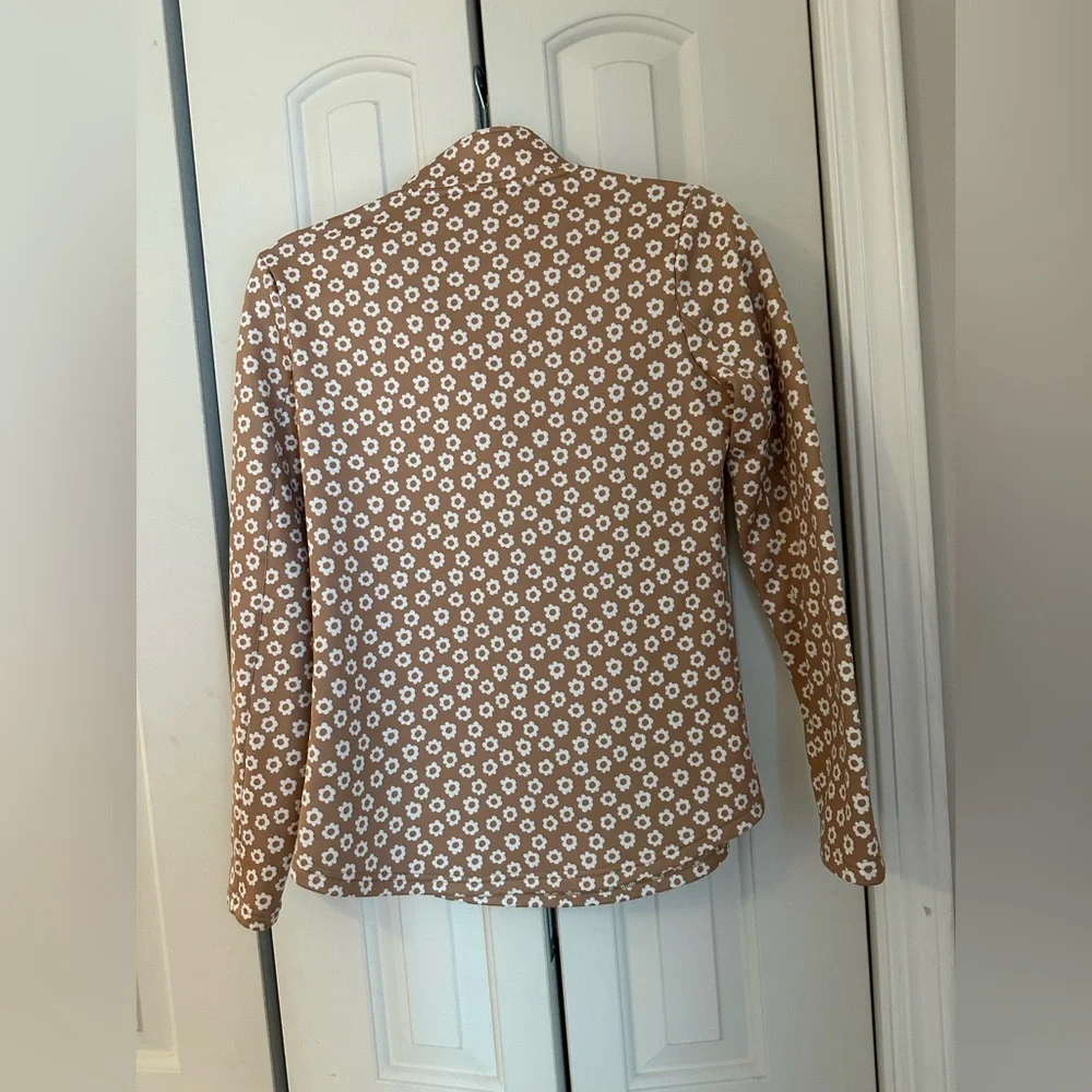Quarter Zip Top - Retro Floral Fleece Lined Top by Smith & Quinn - Picture 6 of 6